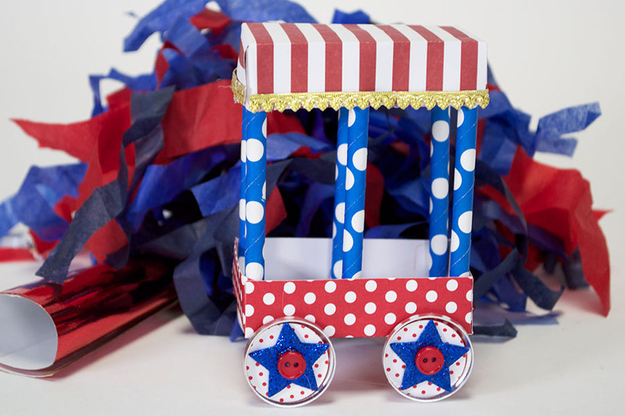 Fourth of July Parade Decor with My Little Red Wagon