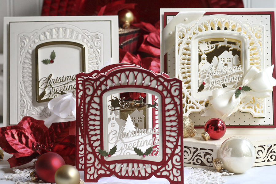 November Amazing Paper Grace Die of the Month is Here - Christmas Village Vignette Frame
