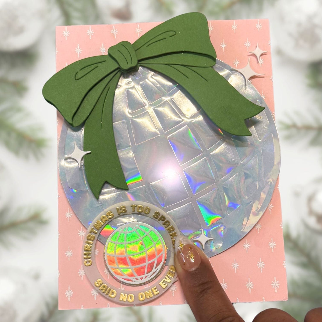 Spread Holiday Cheer with a Light Up Disco Ball Card