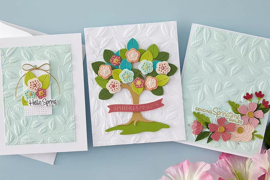 February 2026 3D Embossing Folder of the Month Preview & Tutorials – Shady Leaves