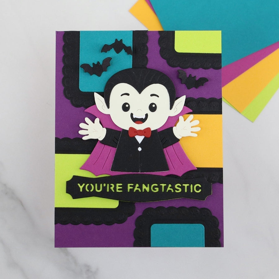 Colorful Halloween Card Tutorial with Scalloped Frames, E3D-180, S6-272