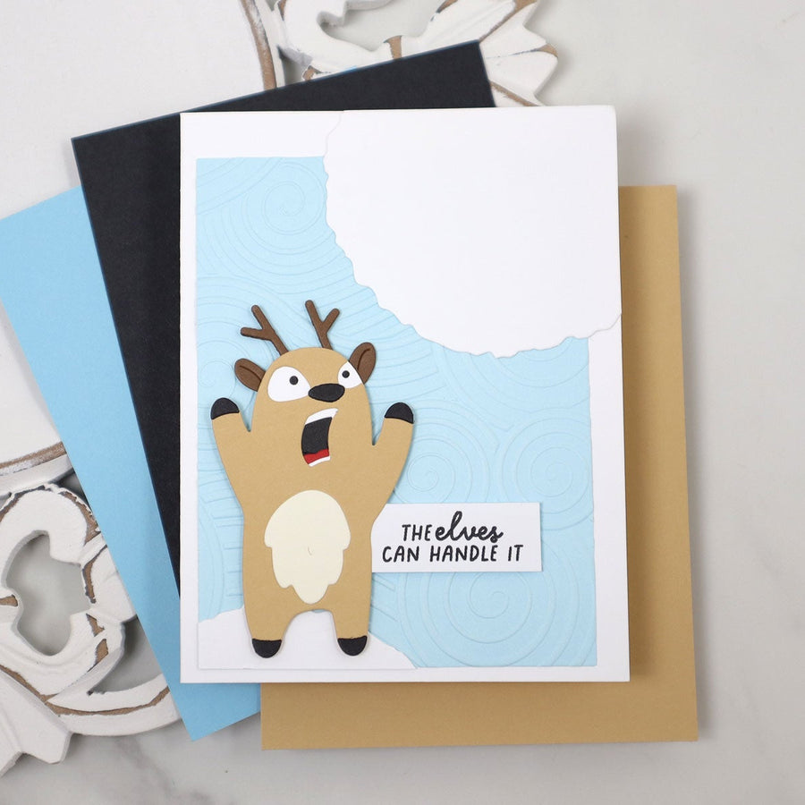 How to Make a Funny Christmas Reindeer Card with a Snowball Scene, SDS-245, S4-1511, E3D-166