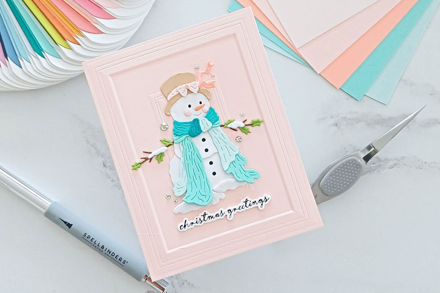 How to Create a Sweet Snowman Christmas Card with Unexpected Colors