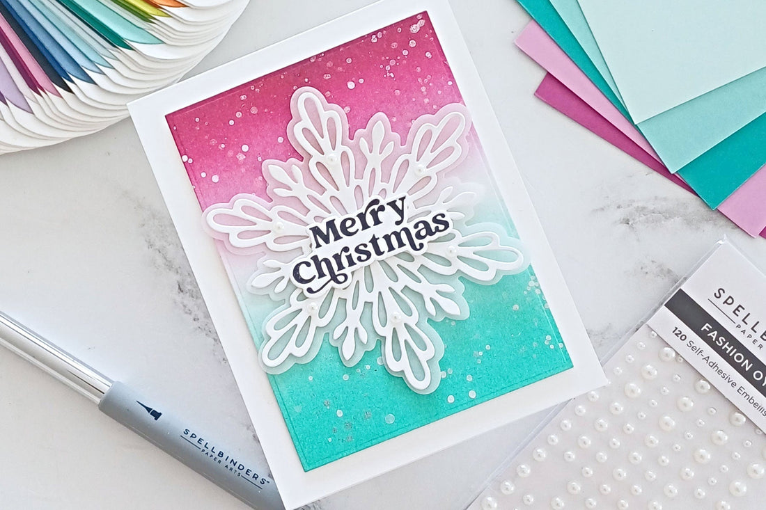 How to Make A Christmas Card using Simon's Joyful Christmas Sentiments, BP-389, S5-762, S5-721, BPI-043