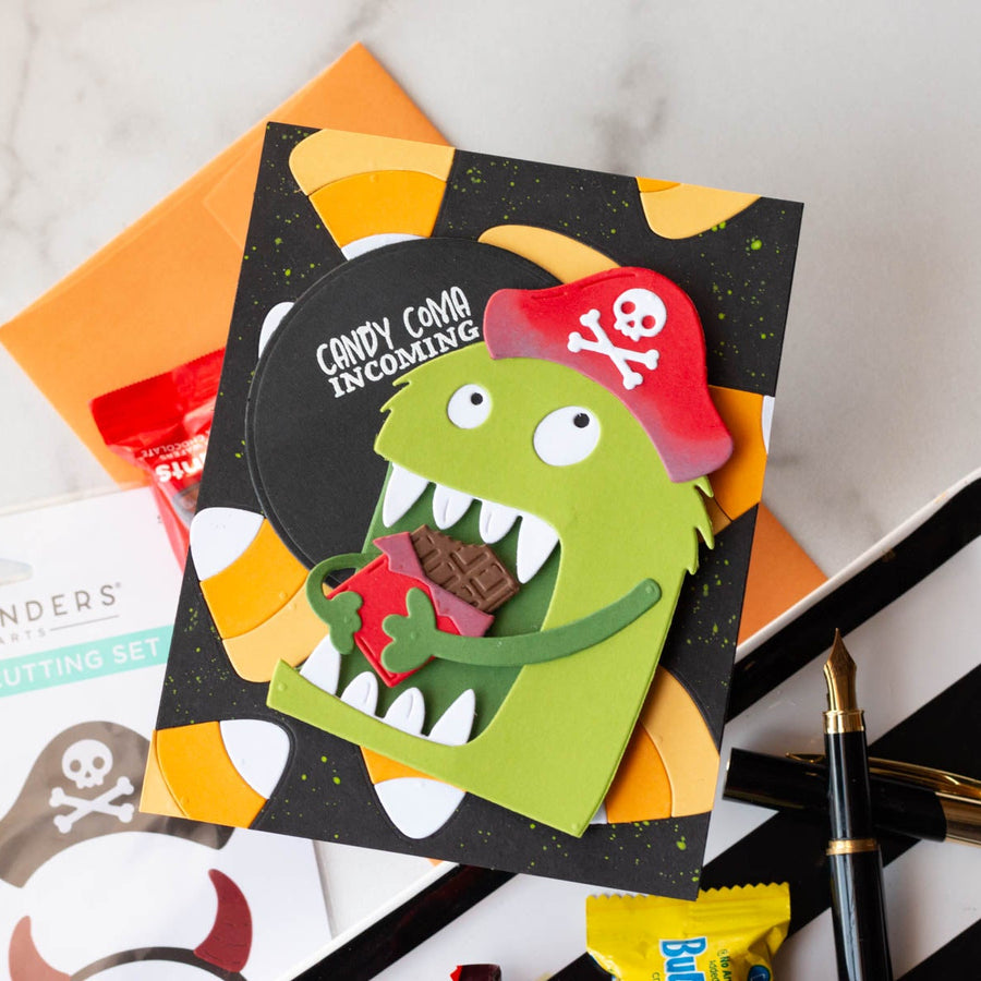 How to Create an In-Lay Die Cut Background with Candy Corn Dies, SDS-244, S5- 778, BD-1049