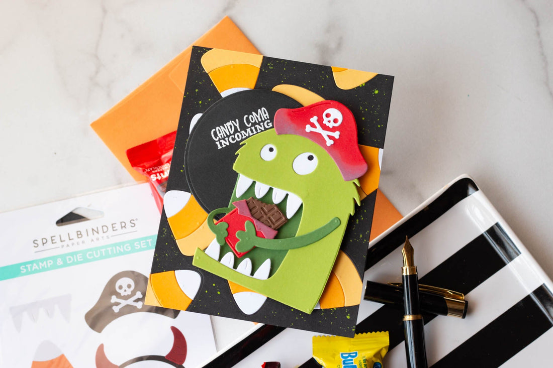 How to Create an In-Lay Die Cut Background with Candy Corn Dies, SDS-244, S5- 778, BD-1049