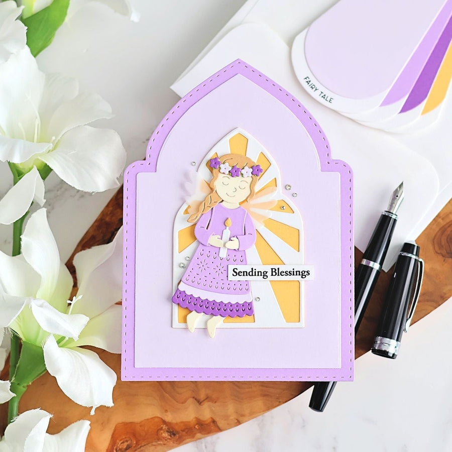 How to Create a Simple Shaped Card Using Bibi's Little Blessings, S4-1555,S7-292,SDS-230,BP-236