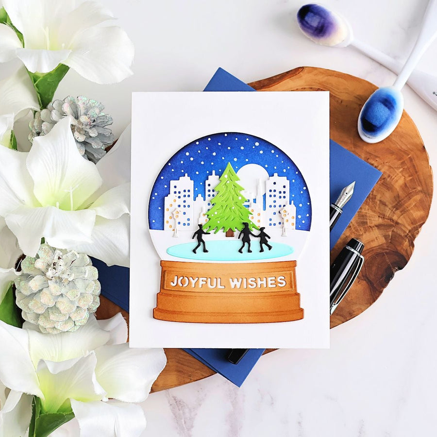 How to Make a Winter Snow Globe Card with a Skating Scene, S4-1577, S6-222, S4-1280