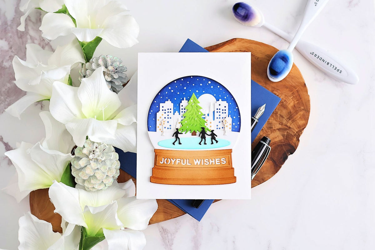 How to Make a Winter Snow Globe Card with a Skating Scene, S4-1577, S6-222, S4-1280