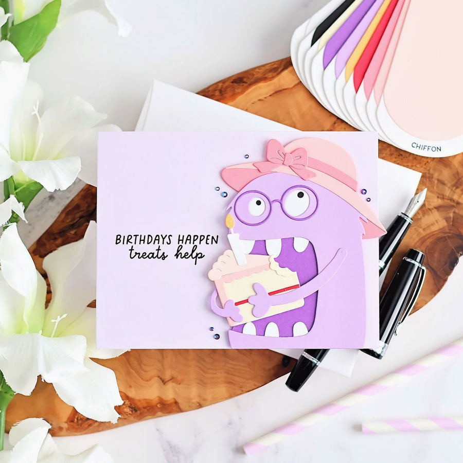 How to Make a Fun Chompster Birthday Card with Cake and Accessories, BD-1049, S5-778, S5-779, STP-295