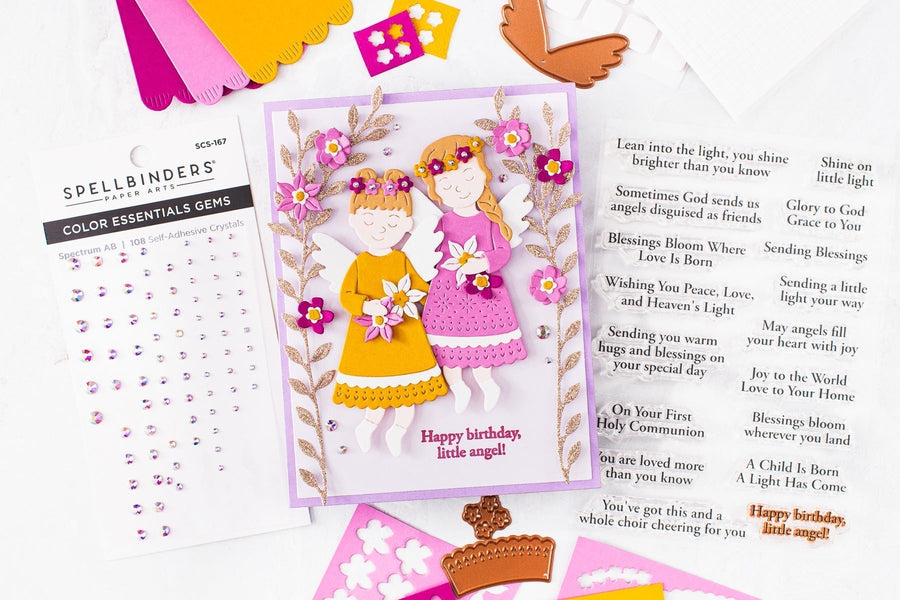 Lovely Birthday Card Tutorial with Bibi’s Angels and Flowers S4-1555, S7-292, S5-765, SDS-230, S5-487