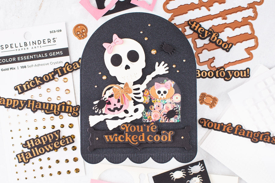 Wicked Cool Shaker Card Tutorial with Hot Foiled Halloween Sentiment, S4-1560, S5-770, S6-273, BP-387 