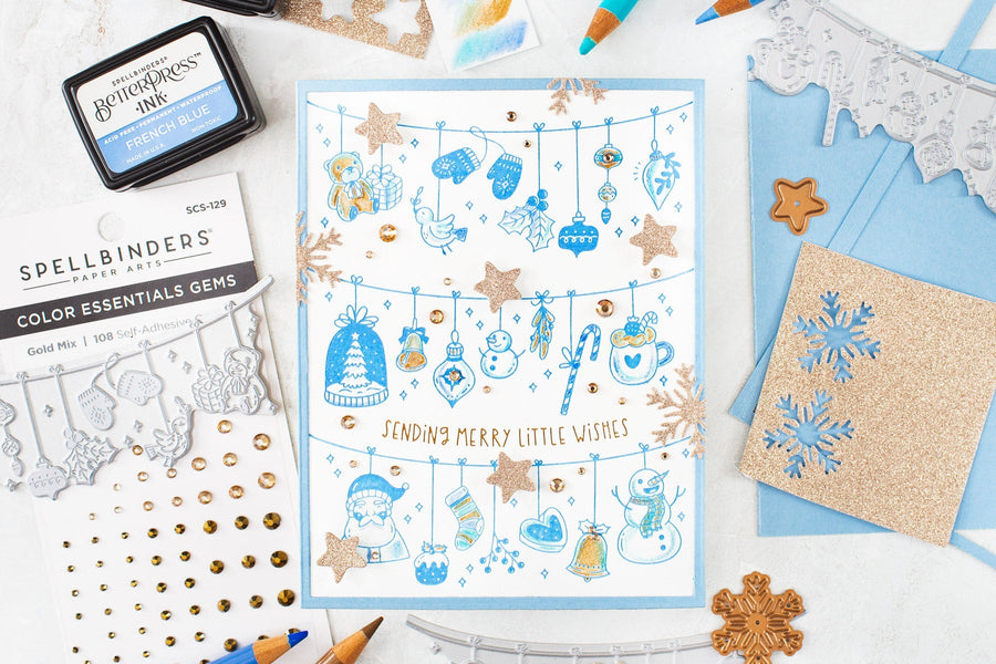 Winter BetterPress Card Tutorial with a Registration Press Plate and Simple Pencil Coloring, BPR-037, S4-1447