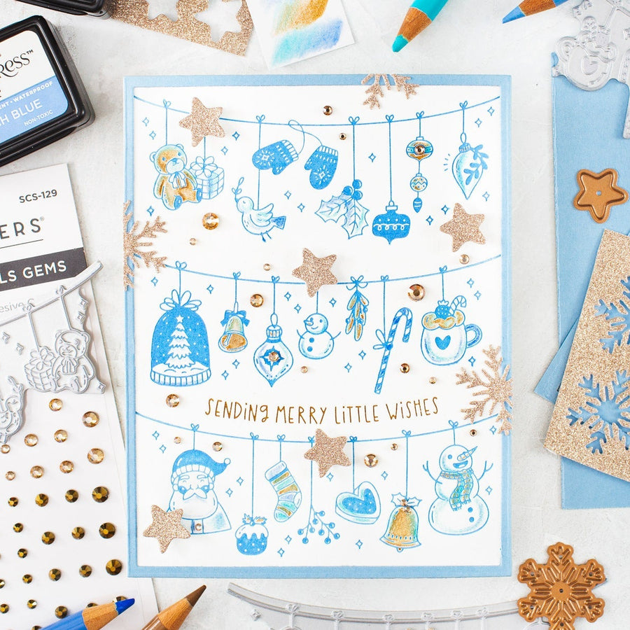 Winter BetterPress Card Tutorial with a Registration Press Plate and Simple Pencil Coloring, BPR-037, S4-1447
