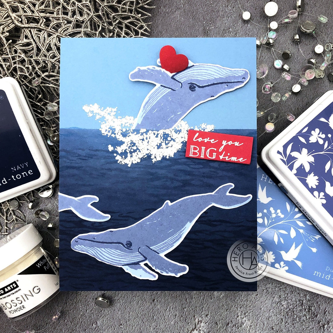 Adding Texture and Dimension with Ink Layering and Puff Embossing Powder