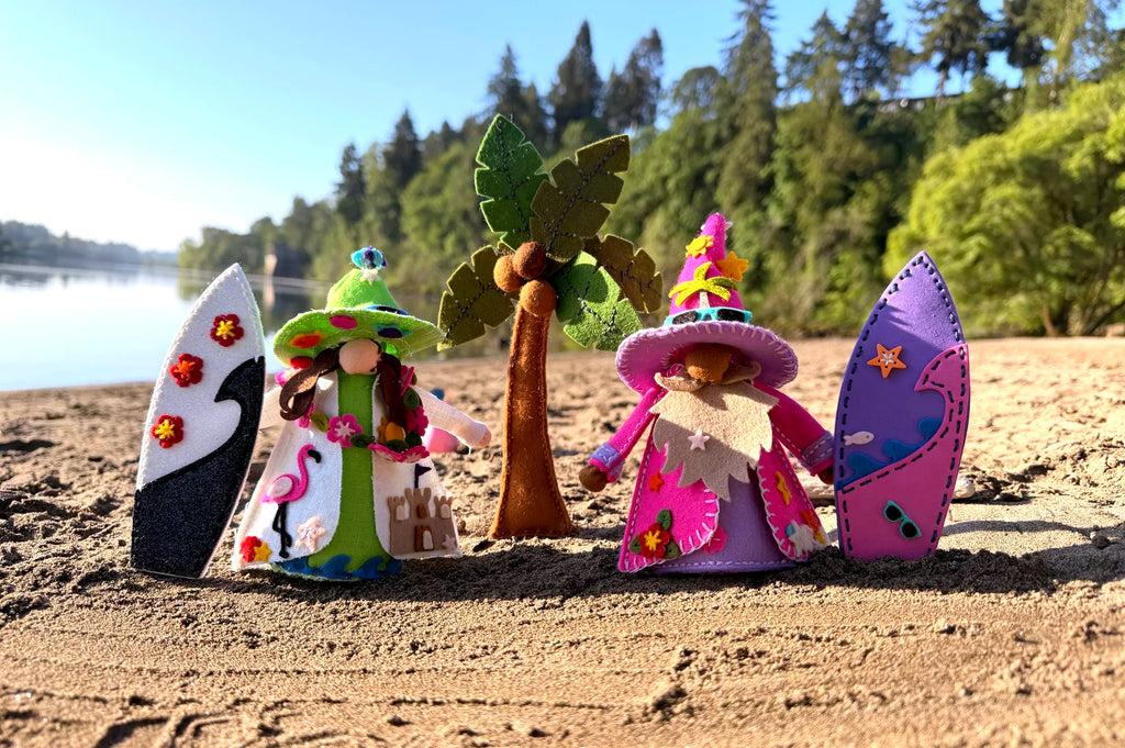 Summer Felt Gnome, Palm Tree & Surfboard Décor with Fergus Dies