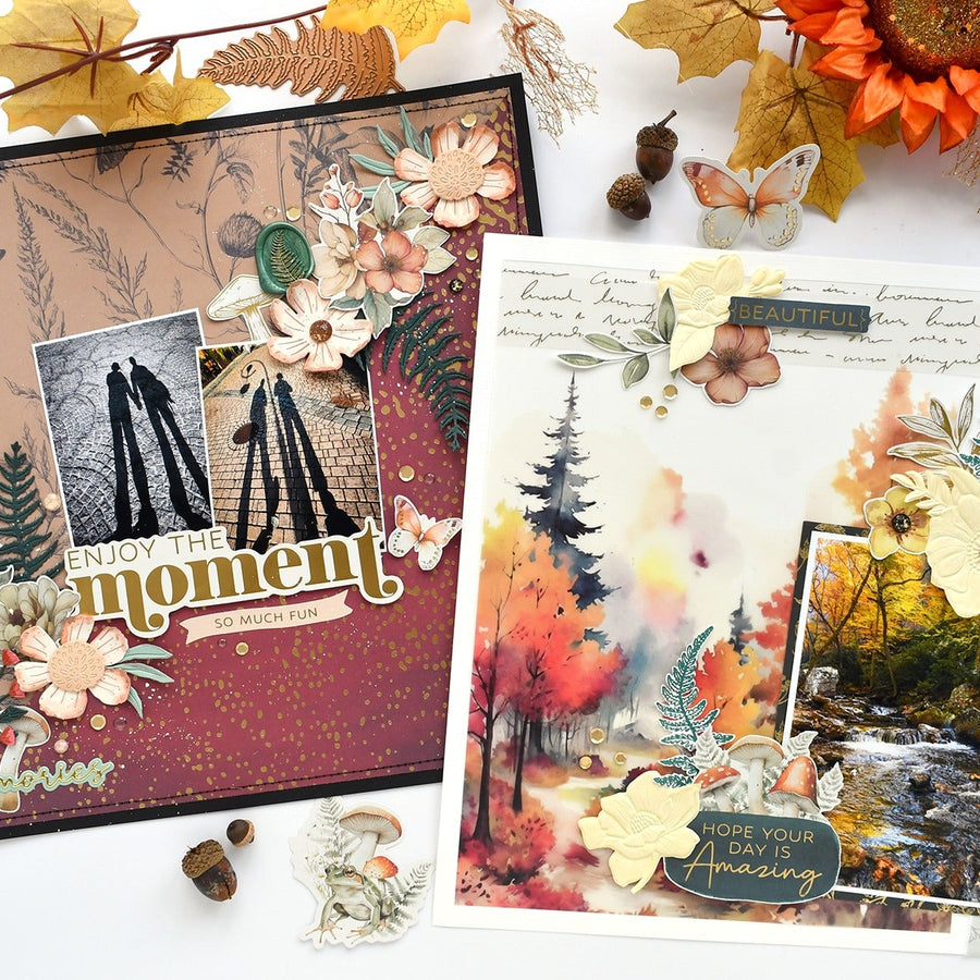 Adding Texture to Scrapbook Layouts Using the Woodland Tales Collection