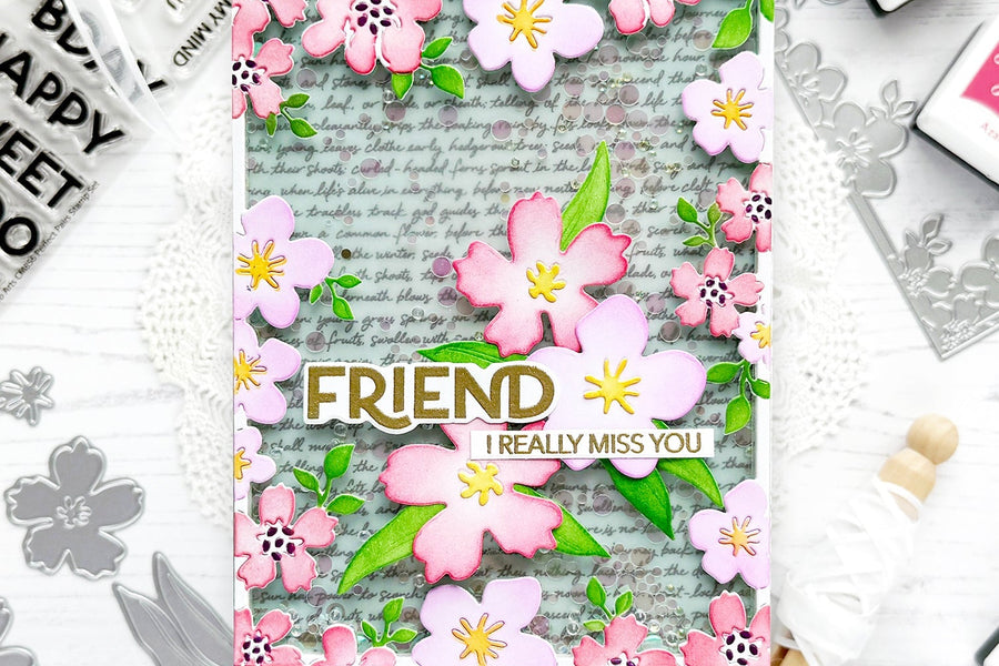floral frame shaker card