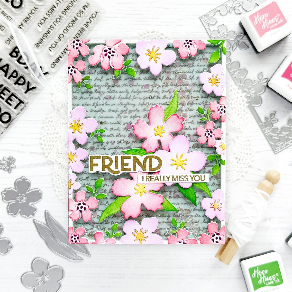 Floral Frame Shaker Card | Fresh Flowers Collection - Spellbinders ...