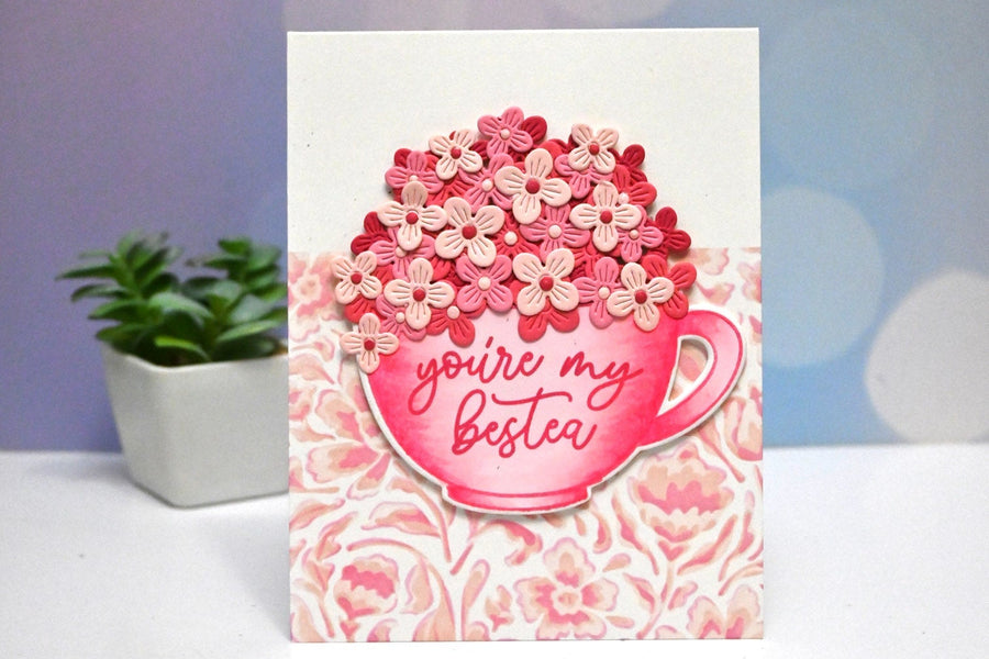 Create a Charming Teacup Card with Pink Hydrangeas