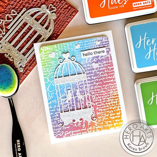 Colorful Vintage Birdcage Card