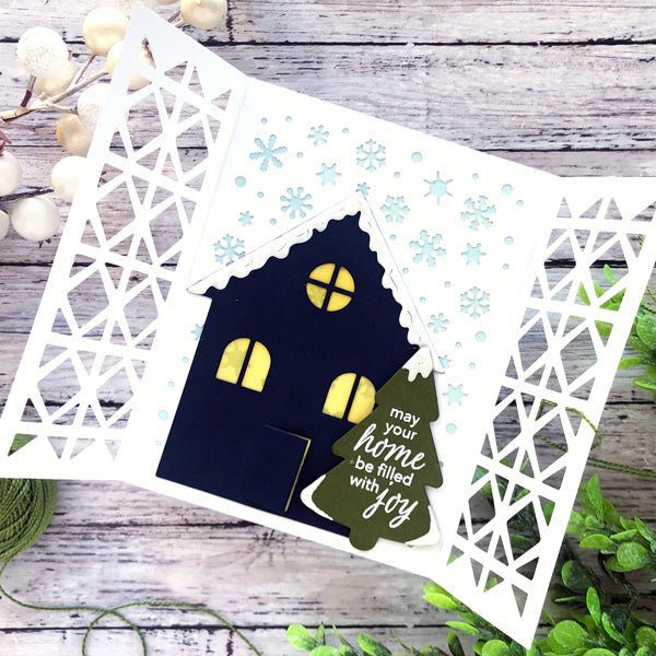 Cozy Winter Cabinet Door Scene