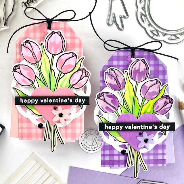 Creating Layered Floral Valentine Tags - Hero Arts