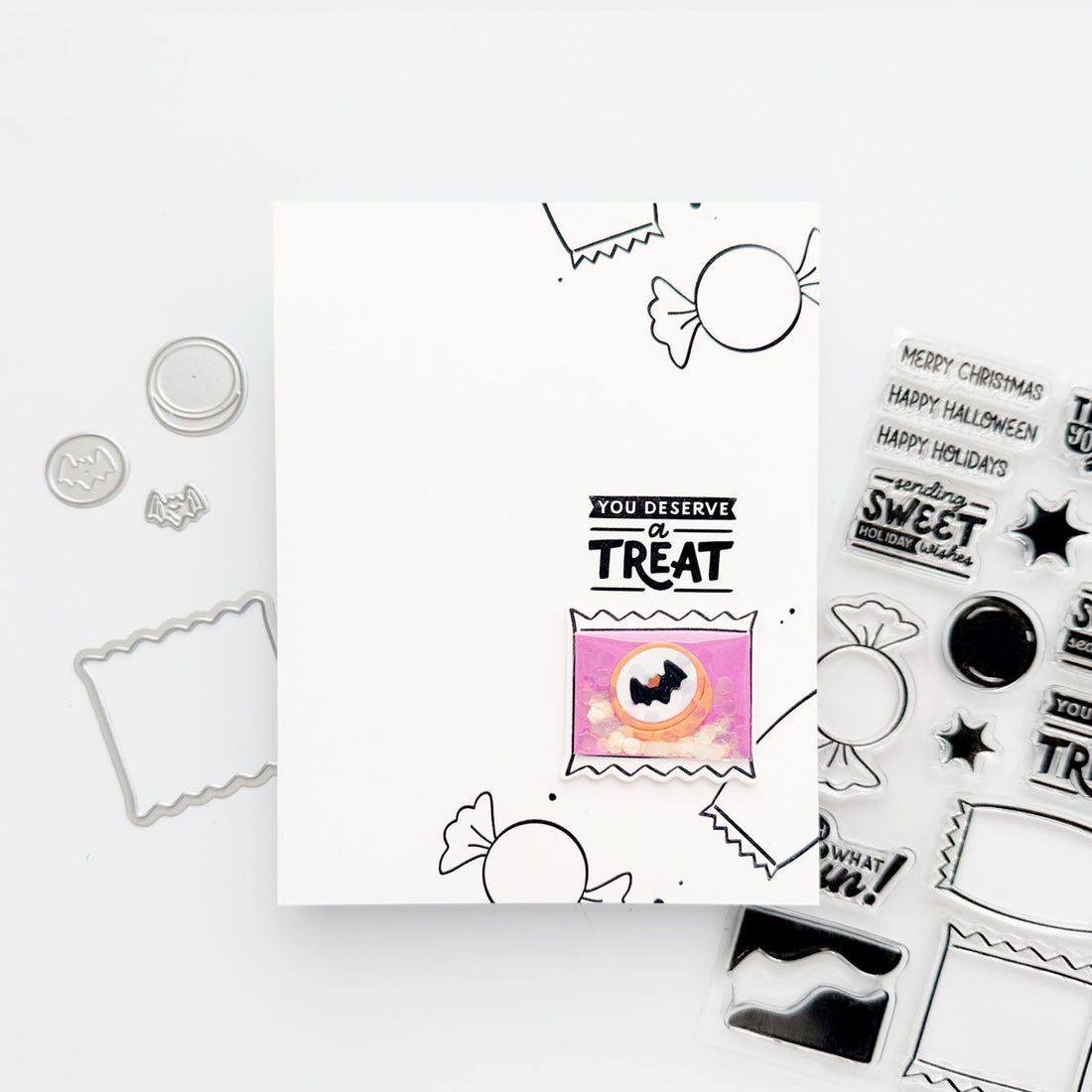 beary sweet halloween candy wrapper shaker card