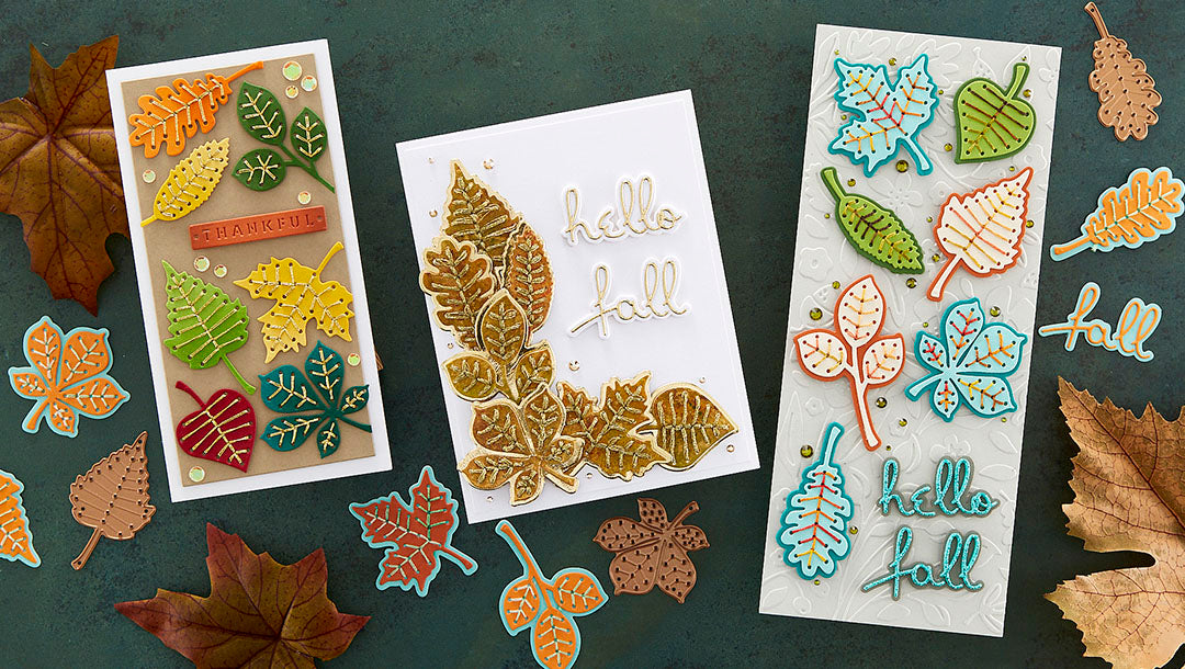 September 2022 Small Die of the Month Preview & Tutorials – Stitched Fall Leaves