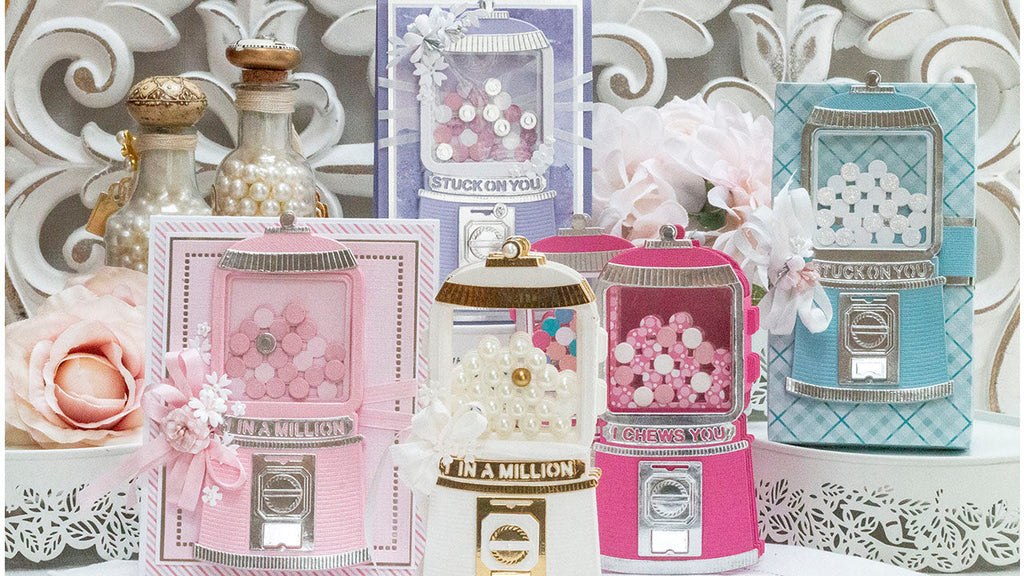 September 2022 Amazing Paper Grace Die of the Month Preview & Tutorials – Pop Up 3D Vignette Bubble Gum Machine