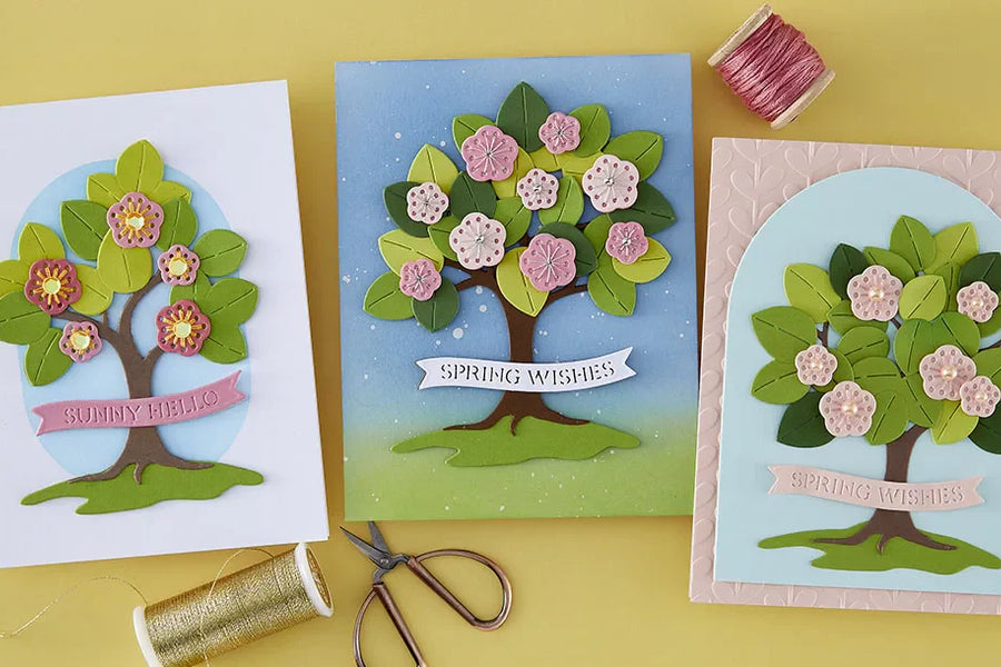 February 2026 Stitching Die of the Month Preview & Tutorials – Spring Stitched Tree