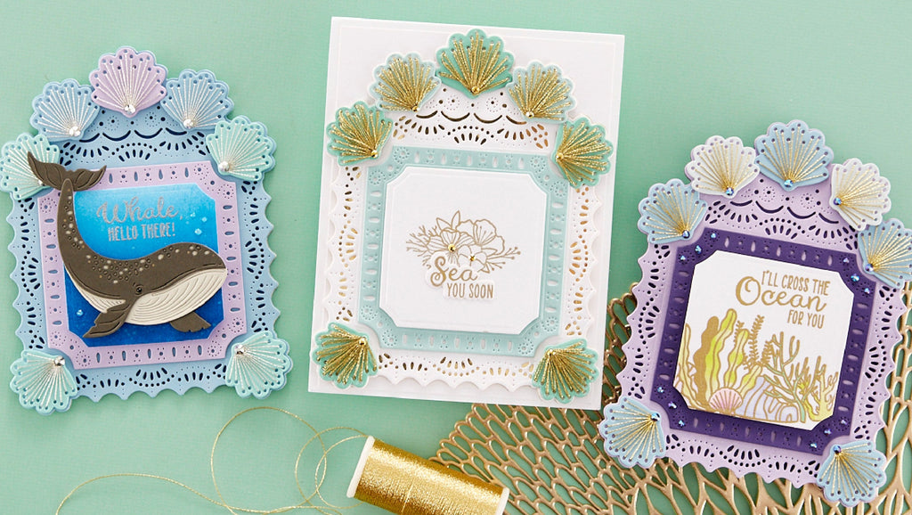 June 2023 Stitching Die of the Month Preview & Tutorials – Stitched Shell Cardfront