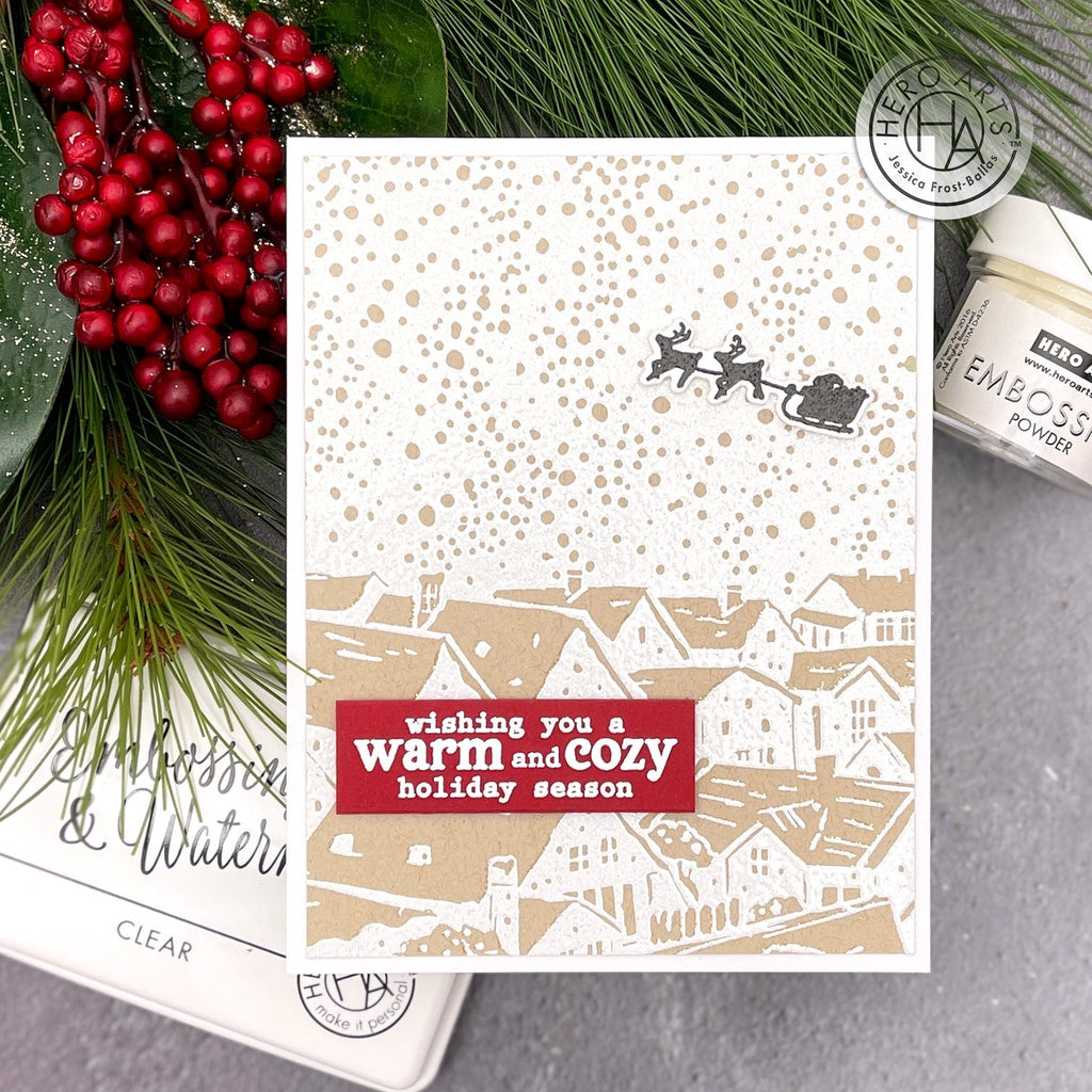 Double Embossed Snowy Rooftops