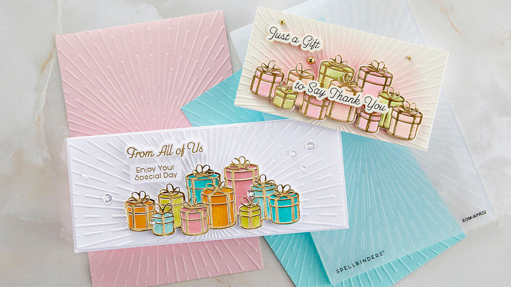 April 2022 Embossing Folder of the Month Preview & Tutorials – Radiant Burst