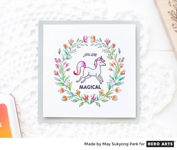 Floral Wreath Watercolor Card