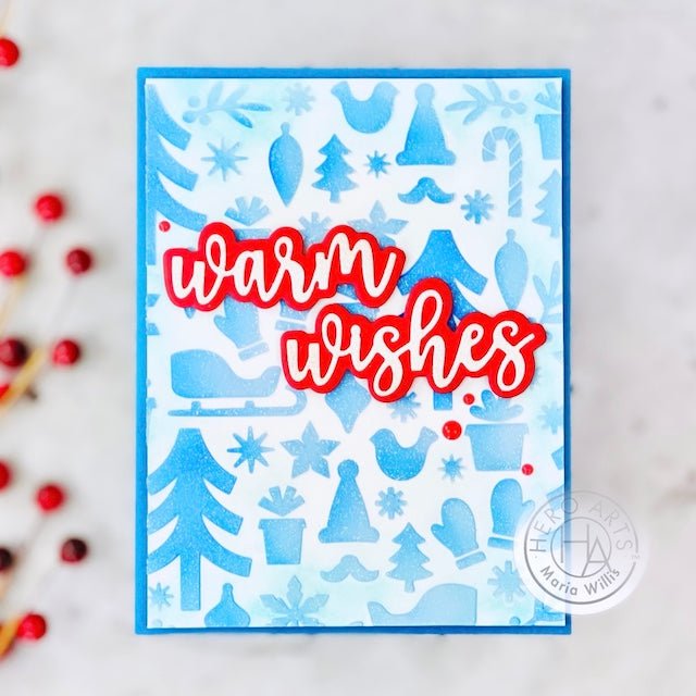 Glittery Holiday Stencil Background