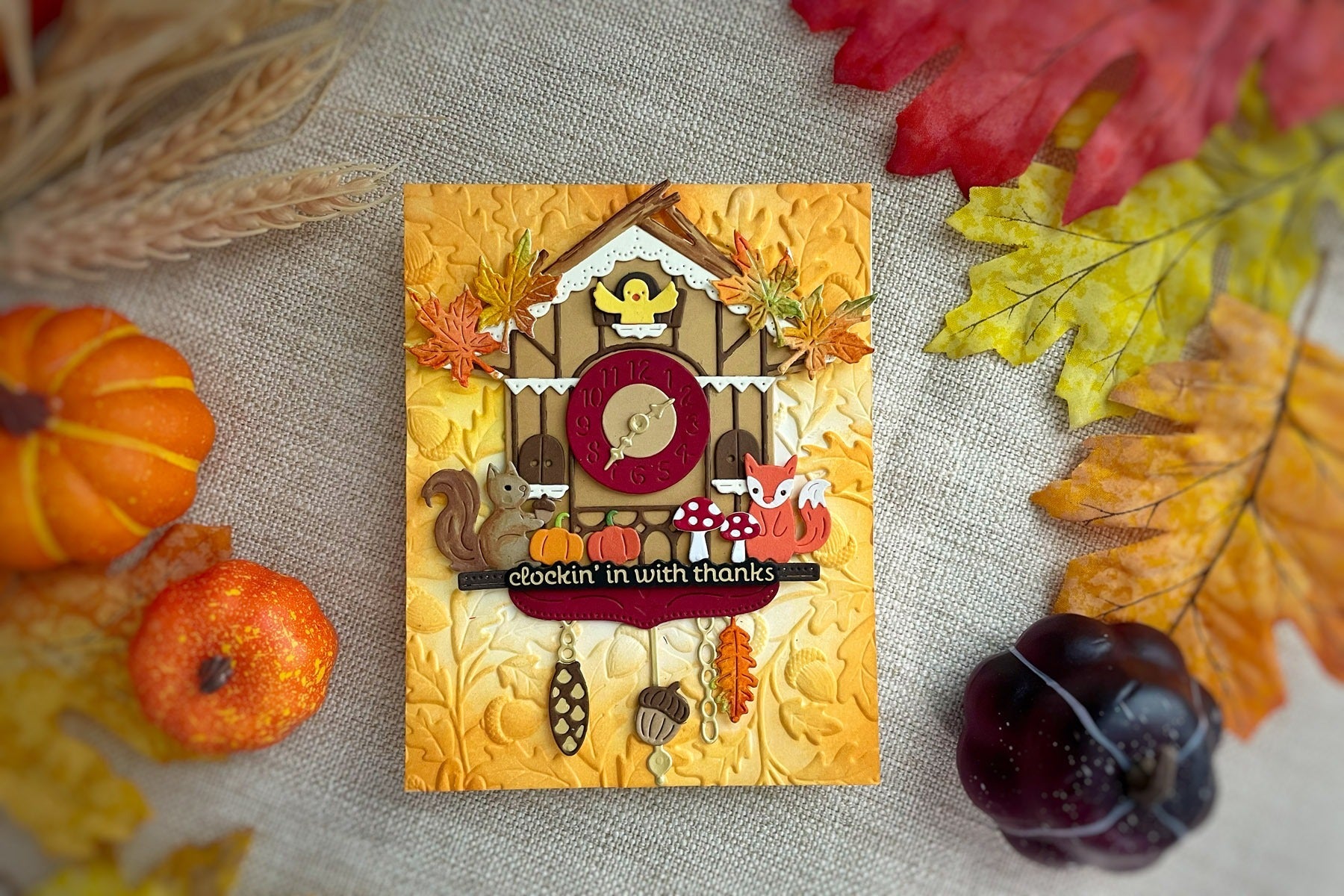 Step by Step Tutorial: Cuckoo Cottage Harvest Time Thank You Card