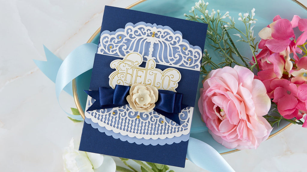 Cardmaking Inspiration | Hello Card Featuring Candlewick Colonnade Border with Kim Kesti
