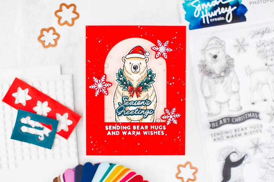 How to make a Polar Bear Christmas Card with Alcohol Markers, HUR93909, S7-291, S5-619
