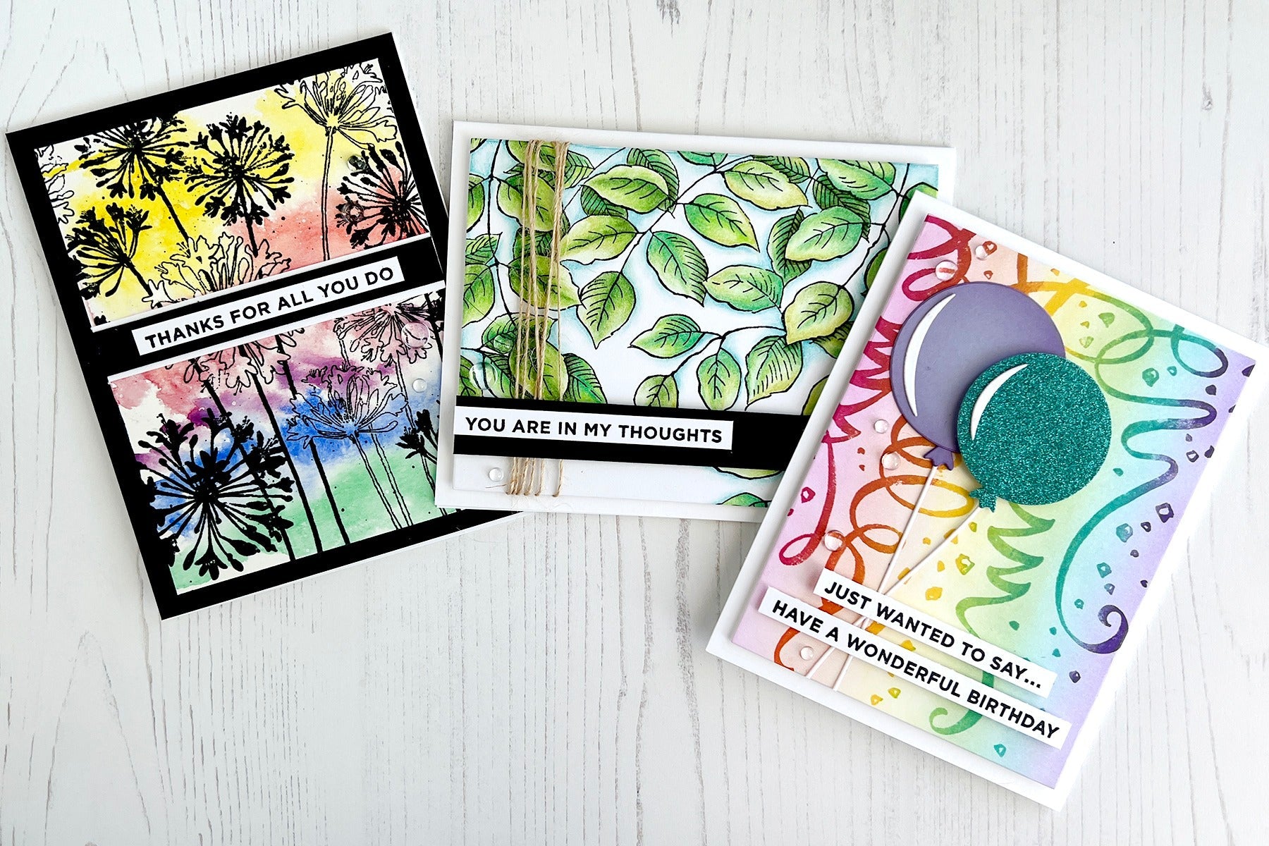 Colorful Cards for All Occasions using Stampendous Beautiful Backgrounds