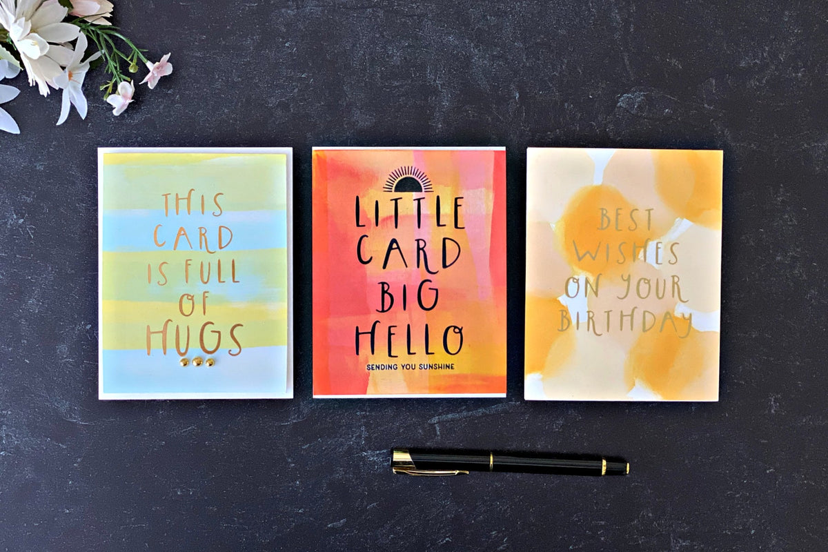 Direct-to-Paper Backgrounds & Glimmer Cardfront Sentiments by Joan Bardee