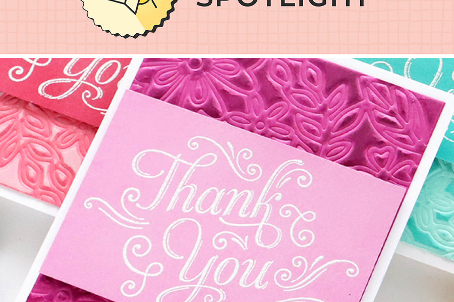 In The Spotlight: Thank You With Flourishes Woodblock Stamp