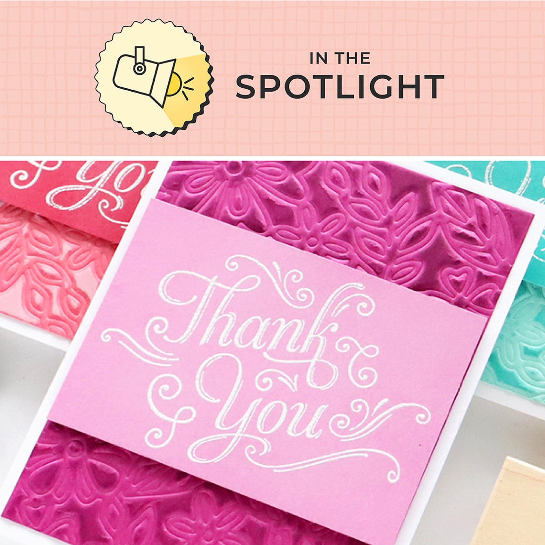 In The Spotlight: Thank You With Flourishes Woodblock Stamp