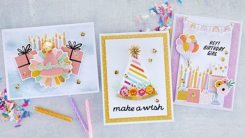 June 2022 Card Kit of the Month Preview & Tutorials – Party Hat & Streamers