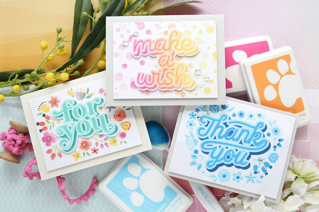 Easy Colorful Cards with Layered Stencils & Laura Bassen