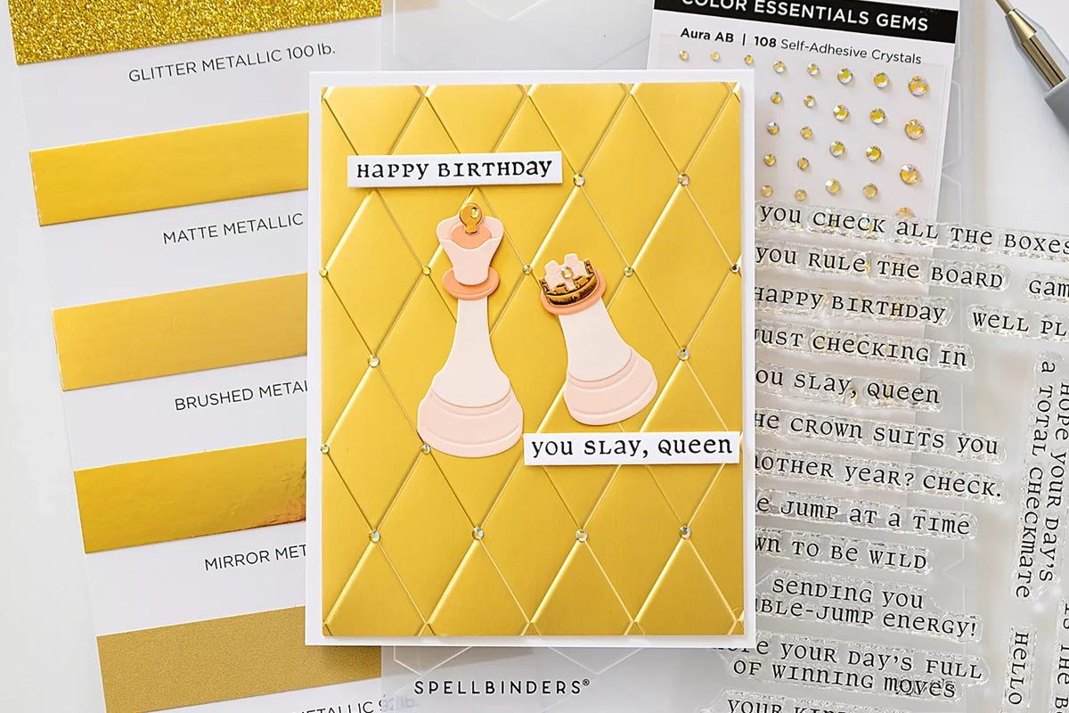 Easy Chess-Themed Birthday Card Tutorial with Spellbinders Checkmate Collection