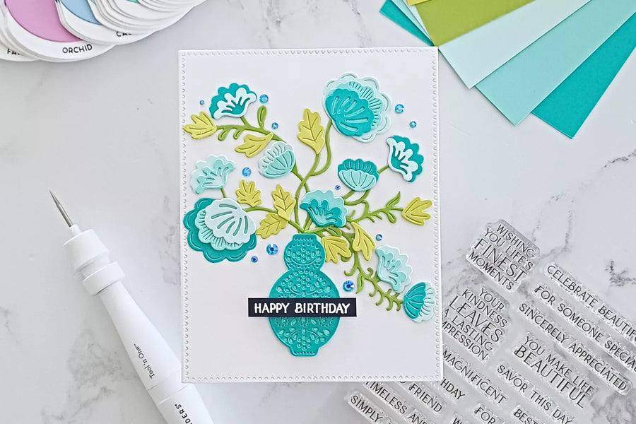 Step-by-Step Tutorial: Intertwined Delicate Flowers For A Birthday Card