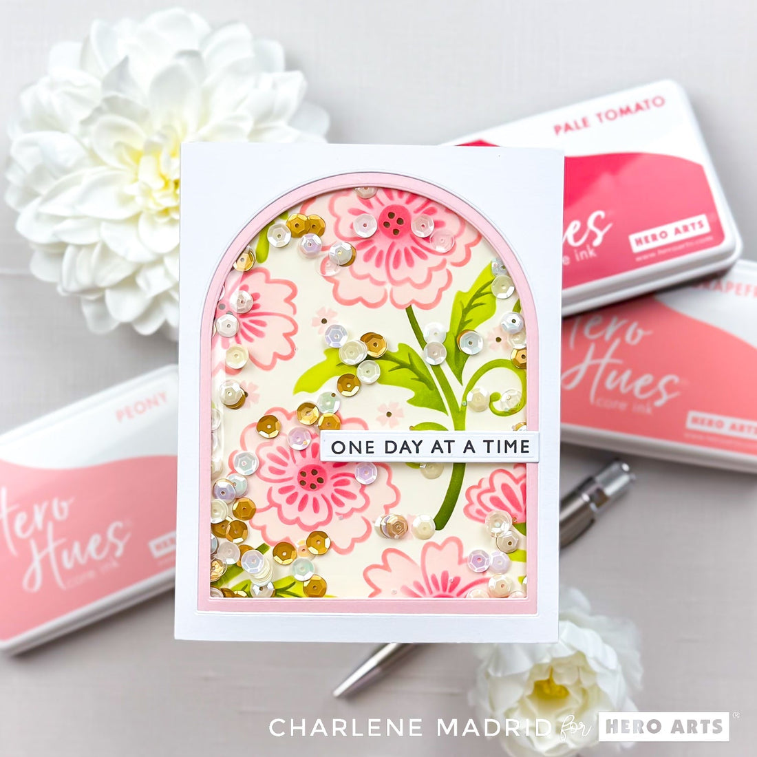 Flat Floral Shaker Card