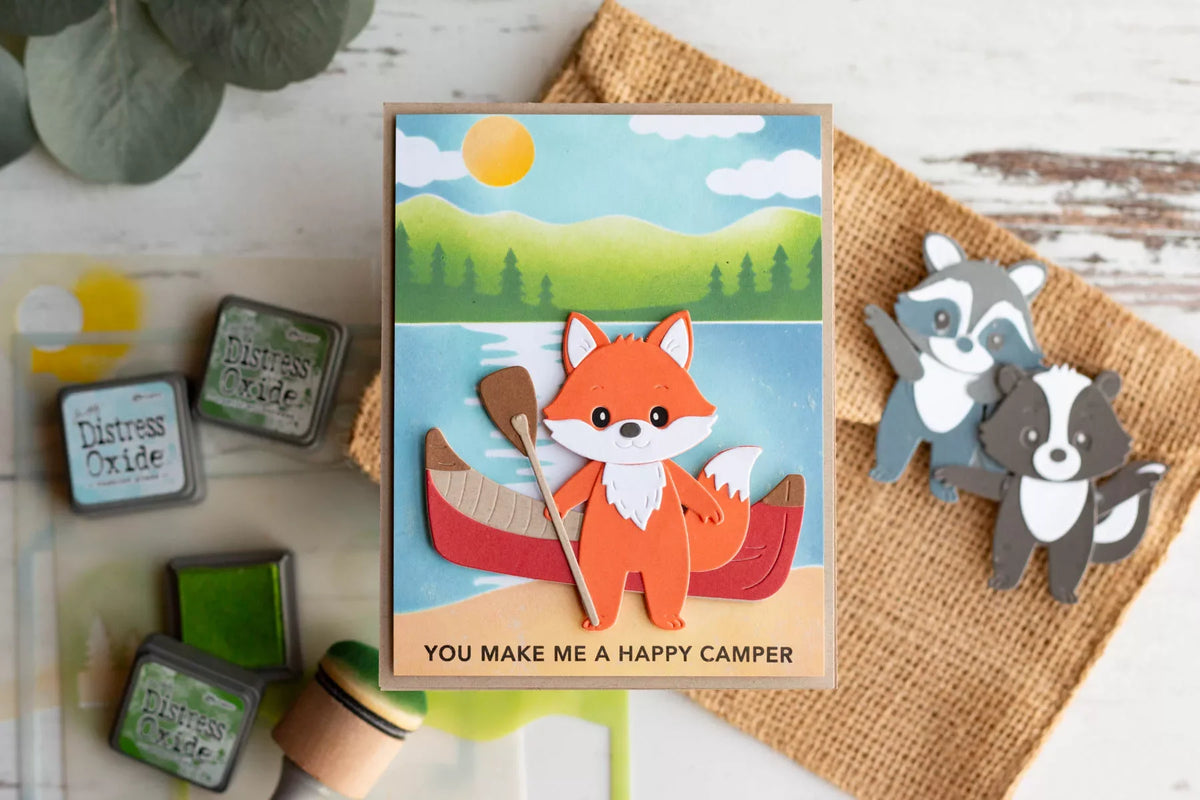 Lakeside Memories Card Tutorial: Ink Blended Scene with Layering Stencils