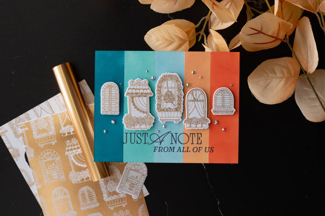 How to Use the Reverse Foiling Technique on a Colorful Window Card